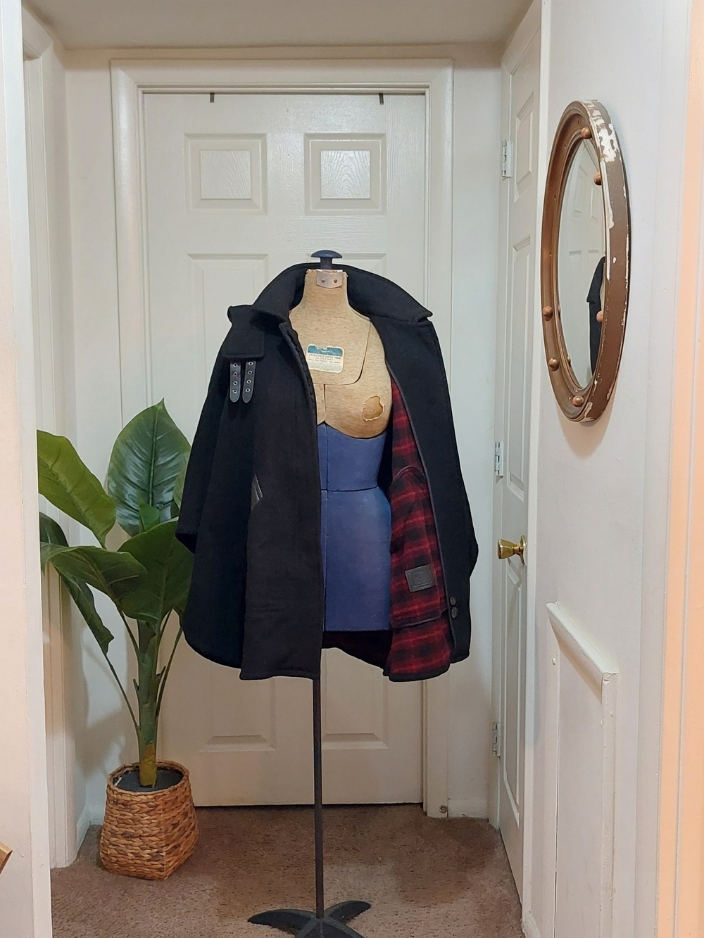 Coach Black Hooded Cape Coat with Button Front Size XS-S